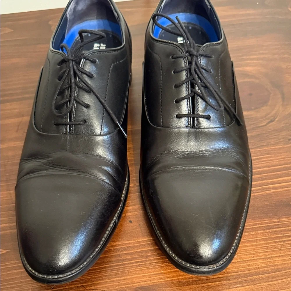 Johnston & Murphy Black Leather Cap Toe Oxford Dress Shoes Classic Mens